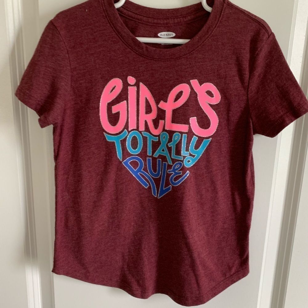 𝅺🔥bogo! Old Navy Girls Totally Rule Shirt, (6-7)